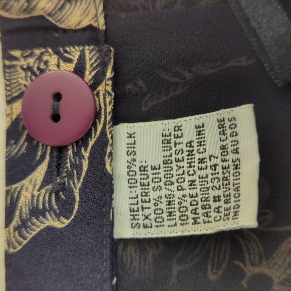 Talbots Pure Silk Floral A-Line Lined Maxi Skirt 8 Navy Blue Cream - Picture 3 of 15